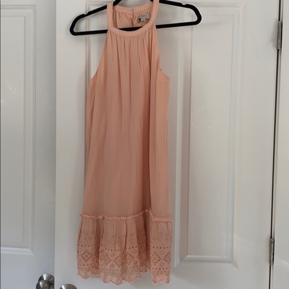 Blush Loft halter dress with lace detail